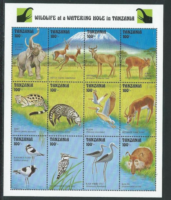 Tanzania 1000 1993 Animals m/s MNH