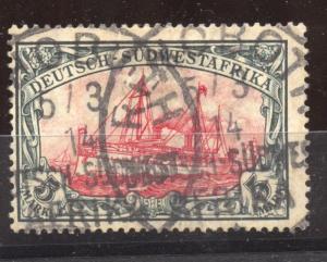 German Southwest Africa, 1914 Yacht, 5 Mark, Mi. 32 Aa, VF++ used, BPP cert.