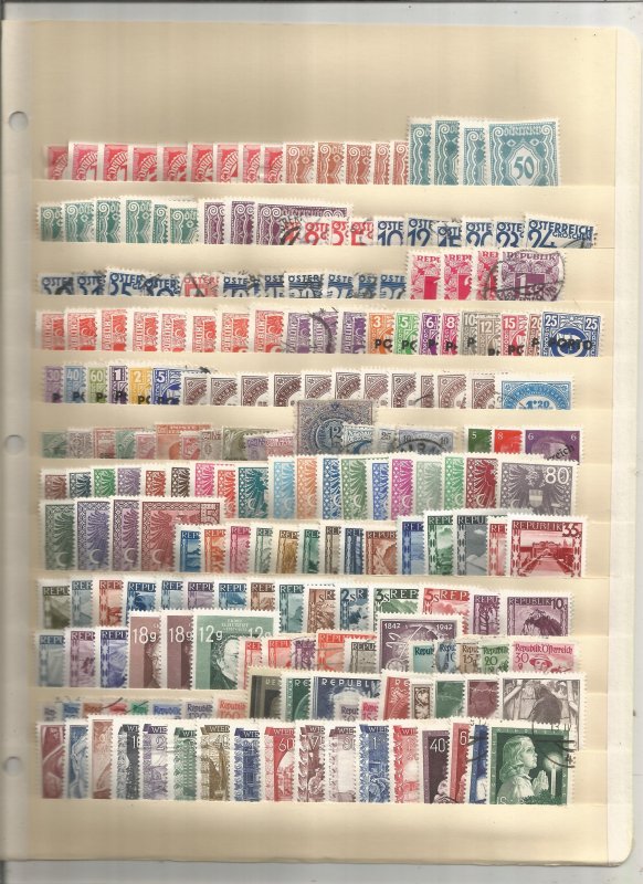 AUSTRIA COLLECTION ON STOCK SHEET, MINT/USED