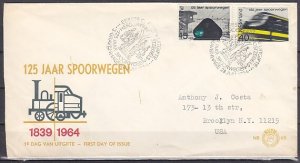 Netherlands, Scott cat. 818-819. Railroads Issue. First day cover. ^