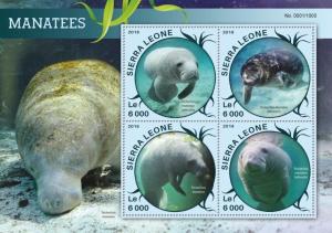 SIERRA LEONE 2016 SHEET MANATEES MARINE LIFE srl16117a