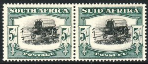 1949 South Africa Suid Afrika 5/ Ox Wagon issue MLH Sc# 65 CV: $45.00