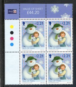 Isle Of Man SG1949 £2.21 Christmas 2014 Block 4 Unmounted Mint 