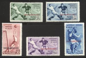 ITALY / AEGEAN IS. #31-35 Mint LH - 1934 Soccer Issue