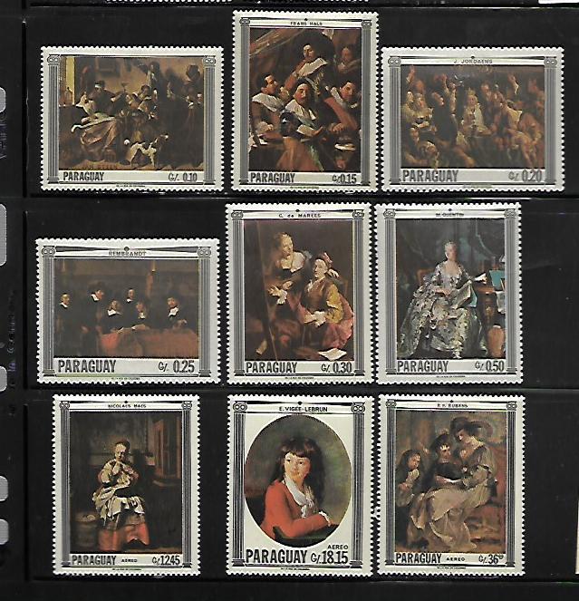 PARAGUAY, 1031-1039, MNH, PAINTINGS