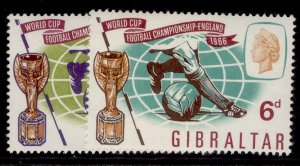 GIBRALTAR QEII SG188-189, 1966 world cup set, NH MINT.