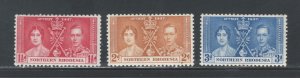 Northern Rhodesia 1937 Coronation Omnibus Issue Scott # 22 - 24 MH