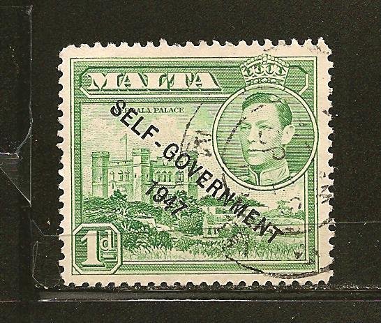 Malta 210 Self Government 1947 Overprint Used
