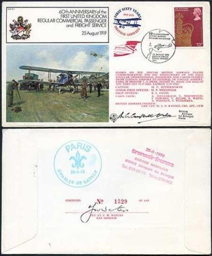 FF7c 1st UK Regular Commercial Passenger and Freight Service Signed Cover 