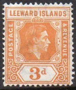 Leeward Islands 1942 3d pale orange MH