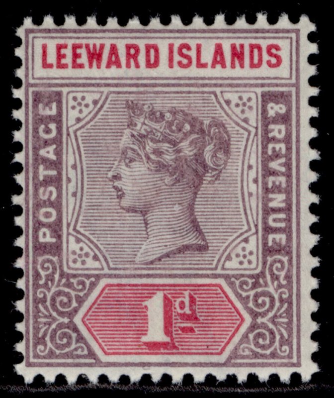 LEEWARD ISLANDS QV SG2, 1d dull mauve & rose, NH MINT.