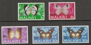 Album Treasures Malawi Scott # 199-203  Butterflies  Mint Lightly Hinged