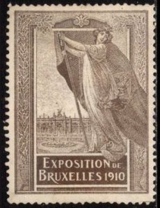 1910 Belgium Poster Stamp Brussels International Exhibition Unused