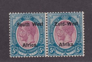 SW Africa Scott # 13 Pair F-VF OG lightly hinged nice color cv $ 175 ! see pic !