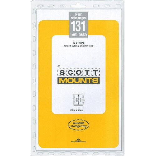 Scott/Prinz Pre-Cut Strips 265mm Long Stamp Mounts 265x131 #1063 Clear