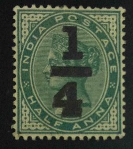 MOMEN: INDIA SG #110a 1898 DOUBLE OVPT UNUSED £750 LOT #63415