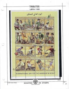 1998 Libya Boy Scouts Day for Handicap m/s 16 Scouter album page