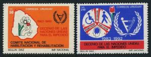 Uruguay 1291-1292,MNH.Michel 1832-1833. UN Decade for the Disabled,1989.