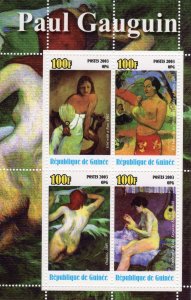 Guinea 2003 PAUL GAUGUIN Famous Nudes Paintings Sheetlet (4) MNH