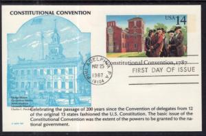 US UX116 Constitutional Convention Postal Card KMC Venture U/A FDC