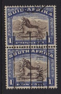 South Africa 1930 1/- Sc 62f Pair FU