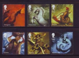 Great Britain Sc 2673-78 2009 Mythical Creatures stamp set  mint NH