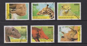 Guinea  #1389-1394 used  1997  wild animals