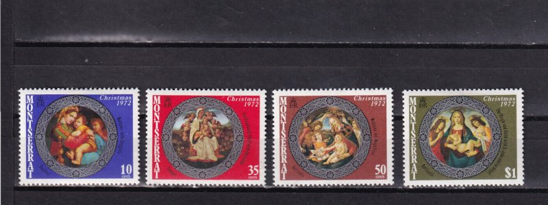 LI07 Montserrat 1972 Christmas  mint hinged stamps  full set