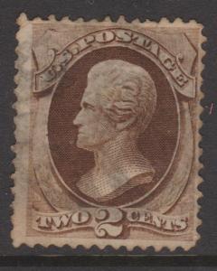 USA 1873 Sc#157 2c Brown Jackson Used