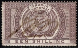 1878 Orange Free State Revenue One Shilling Duty Stamp Used Pen Cancel