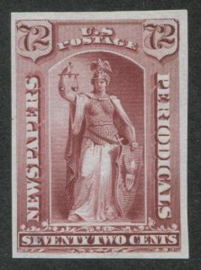 US SCOTT PR87P3 72c Carmine NH Plate Proof on India