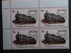 ZAIRE-1980 SC# 935-42-WORLD FAMOUS TRANIS-MNH IMPRINT BLOCK SET VERY FINE