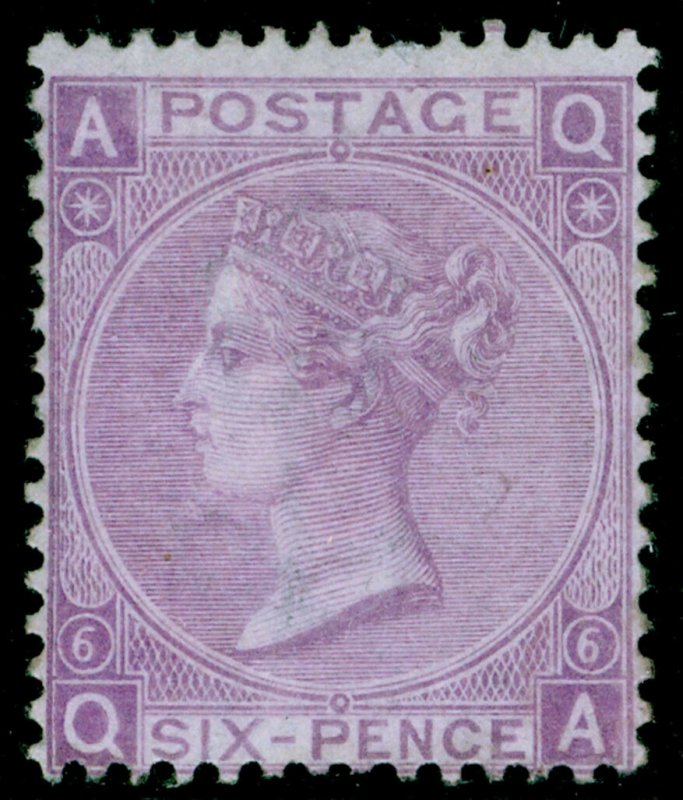 SG107, 6d bright violet plate 6, LH MINT. Cat £1800. QA