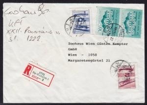 Hungary - 1987-1988 - Scott #3025 (pair), C449,C451 - cover to Austria