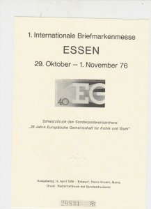 Germany Essen 1976 EG International Stamps Fair Stamps Sheet Ref 25741