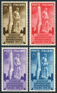 Italy 306-309,MNH.Michel 448-451. University Games at Turin,1933.Statue:Athlete.