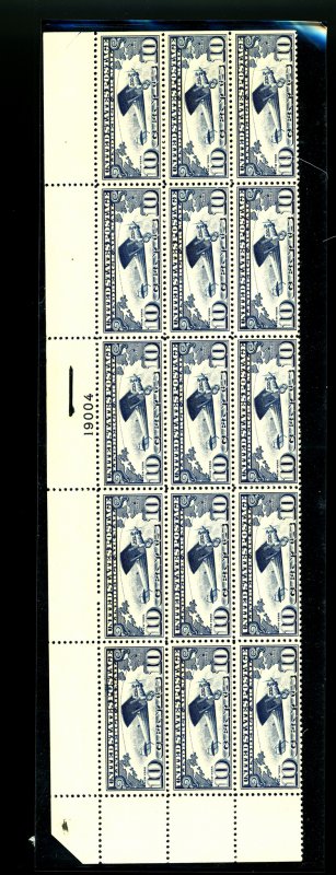 U.S. #C10 MINT PL# BLOCK OF 15 OG NH