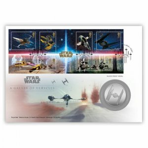 Royal Mail - Star Wars A Galaxy of Vehicles - Sliver Medal Cover - Limited