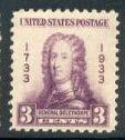 US Stamp #726 Mint General Oglethorpe Single