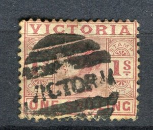 VICTORIA; 1890s early classic QV issue fine used 1s. value fair Postmark
