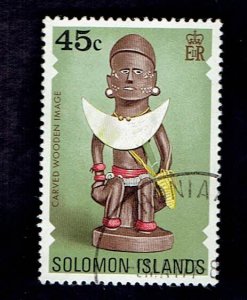 SOLOMON ISLANDS SCOTT#351 1977 45c CARVED WOODEN IMAGE - USED