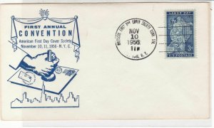 U.S. 1956 American FDC Society 1st Annual Con. Illust Labor Stamp Cover Rf 37693