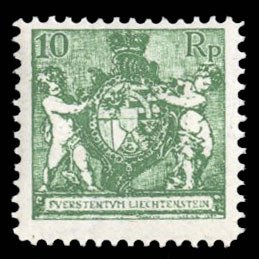 Liechtenstein #73 Cat$85, 1924 10rp green, never hinged, very faint gum toning