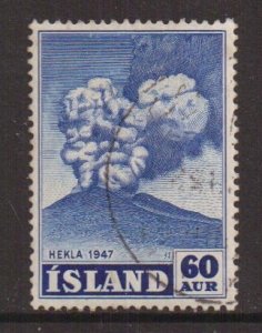 Iceland   #250  used  1948  eruption Hekla  60a