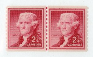 US 1055 LP MNH LINE PAIR SCV $1.50 BIN $.75 JEFFERSON