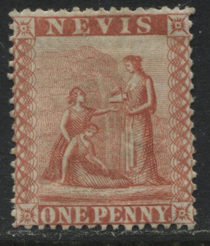 Nevis 1876 1d vermilion mint o.g.