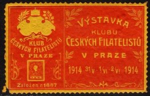 1914 Czechoslovakia Poster Stamp Exhibition of Czech Philatelists Prague (Pink)