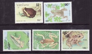 Laos-Sc#1113-7- id9-unused NH set-Frogs-1993-