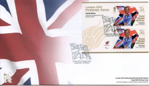 GB London 2012 Paralympics David Stone Gold First Day Cover Unaddressed