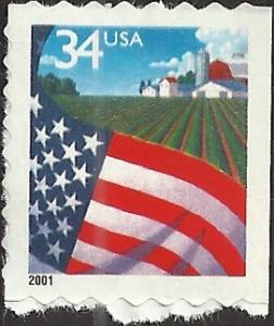 # 3450 MINT NEVER HINGED FLAG OVER FARM